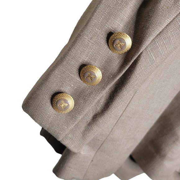 William Pearson New with Tags Vintage 2 Piece Taupe Linen Suit Blazer Skirt 14 - Picture 4 of 11